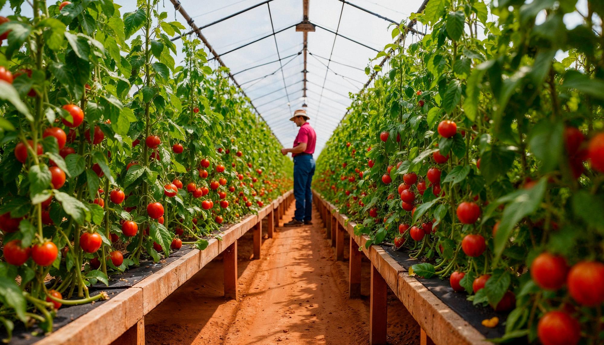 Two farmers with a basket of freshly harvested strawberries in the field